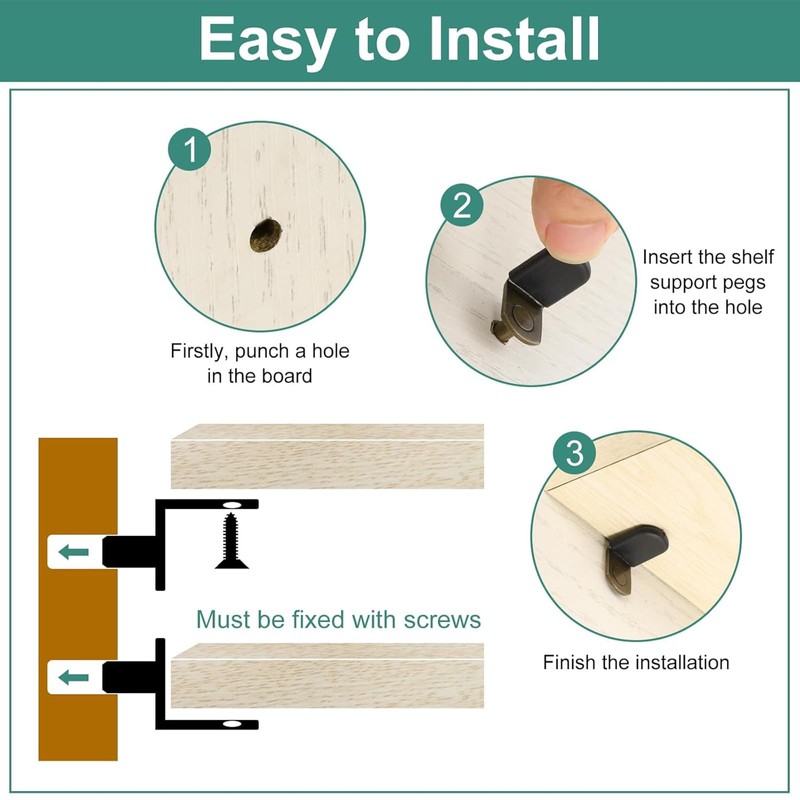 Hunken 30 Pcs Shelf Support Pins, 6 mm L-Shaped Support