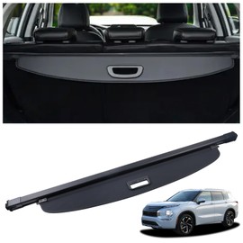SAOKNCE Cargo Cover Only Fit for 2022 2023 Mitsubishi Outlander Electric Tailgate Rear Storage Waterproof Retractable Rear Trunk Security Cover Shielding Shade Black (Not for Manual Tailgate)