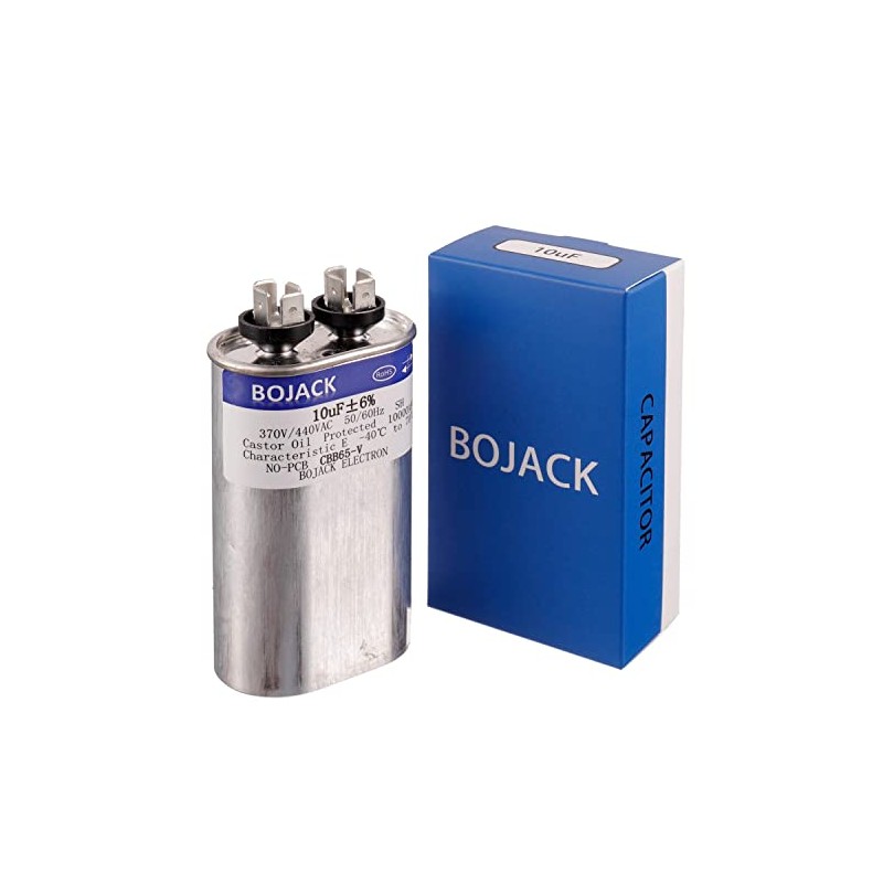 BOJACK 10 uF ±6% 10 MFD 370V/440V CBB65 Oval Run