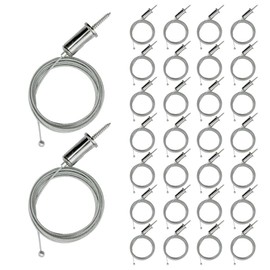 Hexagon Garage Lights Suspension Cables Kit Steel Hanging Chains 1m / 3.28ft, Hex Honeycomb Light Connectors Pendant Light Wire Rope Cable Heavy Duty Chandelier Wire Adjustable (1m 30pcs)