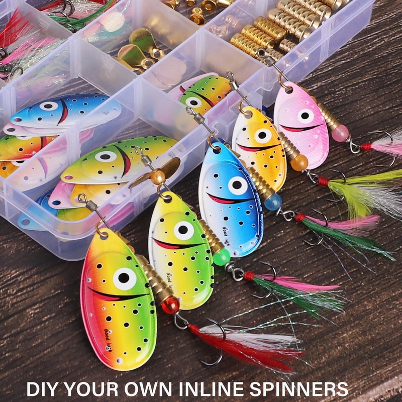 Dovesun Spinner Making Kit Inline Spinner Baits Trout Lures Fishing