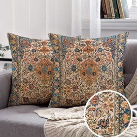 Miuyunya Cushion Cover 45 x 45 cm Outdoor Waterproof Cushion Covers Boho Abstract Decorative Cushion Oriental Vintage Cushion Cover Ethnic Decorative Cushion for Garden Sofa Living Room Sofa Cushion