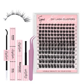 EYEVIS Manga Lash Clusters Kit 144Pcs EV Series Lash Extension Kit Anime Lash Clusters Dramatic Enlarge Eyes Natural to Bold Look for Daily Makeup, Cosplay & Party, 48H Long-Lasting(Sweetie D-8-16mm)
