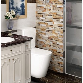 Livelynine 15.8"X394" Thick Brick Wallpaper Peel and Stick 3D Removable Contact Paper For Wall Kitchen Backsplash Living Room Wall Bedroom Fireplace Bathroom Shower Stick on Wall Paper Roll Waterproof