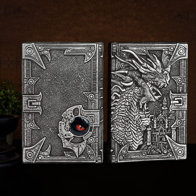 3D Dragon Vintage Diary + Pen Set, A5 Lined Notebook,