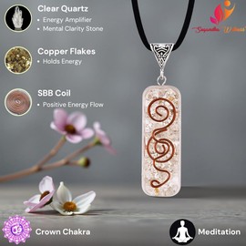 Sugandha Wellness Clear Quartz Orgonite Necklace & Black Tourmaline Pendant Set. Powerful Protection Stones. Spiritual Crystal Jewelry Gift for Yoga, Meditation, Healing & Reiki