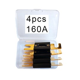 ANL Fuse 160A, 160 A, Gold Plated, ANL Fuse Holder, 32 VDC ANL Blade Suitable for Car Radio and Audio Video System (4 pcs)