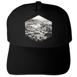 R and R Imports Dutch Flat California Souvenir Black Unisex Mesh Back Trucker Hat with Adjustable Snapback