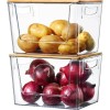 2 Pack Bamboo Lid Large Capacity Clear Storage Bins Pantry