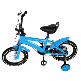 LyeXD Blue 14 Inch Kids Bike, Bicycle for Kids 2-4, Kids Mountain Bike with Training Wheels &Adjustable Height, Unisex Kids' Bicycles with Kickstand and Handbrake