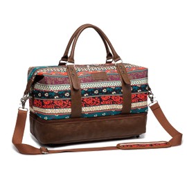 Kinmac Travel Duffel Bag For Women,Sports Gym Yoga Duffel Bag Weekender Overnight Totes Bag (Bohemian)