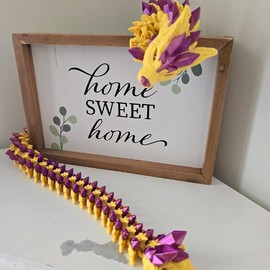 3D Articulating Wolf Dragon Adult Figurine or Pup Figurine Decor Print Decoration - Dragon Names: Nebula (Infant)