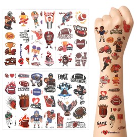 Football Baseball Temporary Tattoos for Kids, 162pcs Sports Face Tattoos Body Stickers Football Baseball Fake Tattoo Stickers for Kids Adults Goody Bag Stuffers Sports Birthday Party Favors Supplies