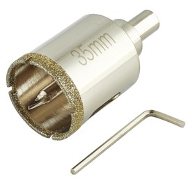 Sierra de agujero de diamante de 1 3/8 pulgadas (35mm) con broca piloto, DaduoRi 1.375 sierra de agujero de azulejo con broca de taladro central para mármol, granito, cerámica, porcelana, vidrio, 1-1