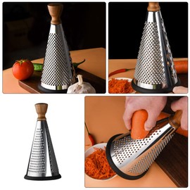 HEMOTON Cone Grater Kitchen Gadget Handheld Food Shredder Kitchen Food Shredder Manual Handheld flaker Handheld Cheese Grater Cheese zester Cassette Stainless Steel Planer, P4V6QEIDR35KMPR24185G