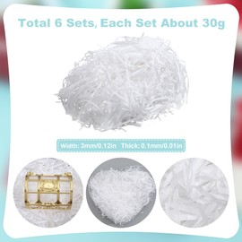 SOFPLATE 180G Gift Basket Filler Shredded Paper Bulk White Easter Crinkle Cut Shred Tissue Paper Gift Boxes Wrapping Bag Cushion Shred Confetti for Basket Filling Packing Christmas Holiday Party Decor