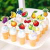 Ercadio 36 Pcs Double Sided Fruit Cupcake Toppers Fruit Combination
