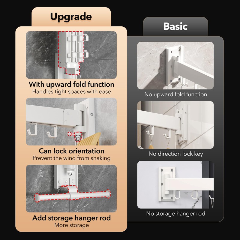 ZdwCyl Clothes Drying Rack,Laundry Drying Rack Wall Mount, Wall Mounted