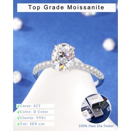 Moissanite Rings For Women Oval Moissanite Engagement Ring 18K Gold Plated S925 Sterling Silver VVS1 D Color Wedding Bands Promise Rings for Women 1.5 2 Carat