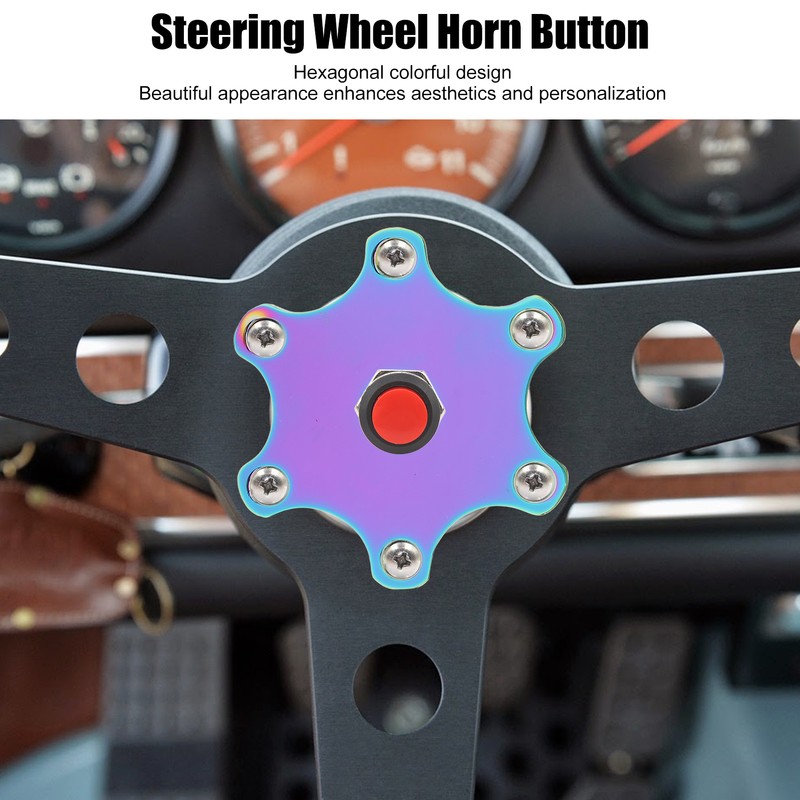 75MM Steering Wheel Horn Button Cover Hexagonal Horn Push Button