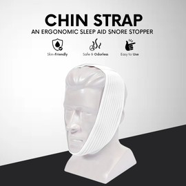 Bistras Super Deluxe White Chin Strap for Cpap Users - Anti Dry Mouth- Anti Snore Chin Strap Great Sleeping Solution for Men and Women to Keep Mouth Closed While Sleeping (1 pk)