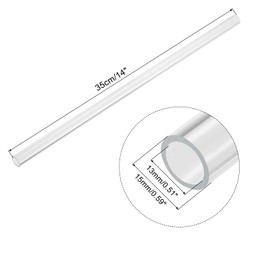 MECCANIXITY Acrylic Pipe Clear Rigid Round Tube 13mm ID 15mm OD 14" for Lamps and Lanterns, Water Cooling System 4pcs