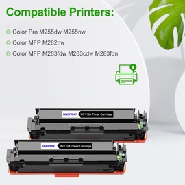 206A Black Toner Cartridges with CHIP Compatible with HP 206A 206X Toner Cartridges Set for HP Color Laserjet Pro MFP M283fdw M283cdw M283fdn M282nw M255dw M255nw Printers Ink(W2110A, 2-Pack Black)