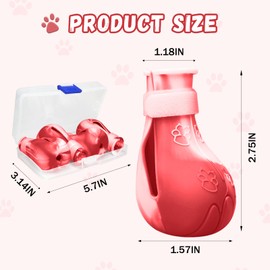 Zaruatu 4 Pcs Cat Boots for Cats Only Cat Claw Covers Silicon Cat Mittens to Prevent Scratching Cat Booties for Bathing Nail Clipping Barbering Treatment (Red&White)