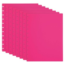 PATIKIL 4 Pair Discbound Notebook Cover, 8.74" x 11.26" Letter Size PP Disc Planner Cover for Arc Notebook Happy Planner Office Product, Rose Purple