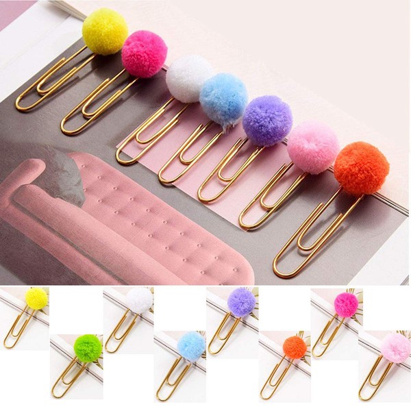 Tangger Pack of 16 Paper Clip Plush Bookmarks, Creative Beautiful