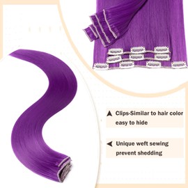 Clip-in hair extensions, 8 wefts like real hair, straight