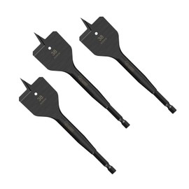 3 x SabreCut SCRIW38_3 38mm x 152mm Impact Rated Flat Wood Spade Bits Compatible with Bosch Dewalt Makita Milwaukee and Many Others