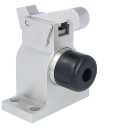 MS Beschläge Door Stop – Door Buffer with Locking Hooks – Stainless Steel Door Stopper – Floor Door Stopper – Door Damper for Heavy Doors with Rubber Buffer and Spring-Loaded Stop – Rustproof