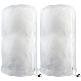 Plant Freeze Protection Cover Thickened Warm Breathable Reusable Plant Winter Protector with Zipper Drawstring 140x200cm / 55.1x78.7in White 2pcs