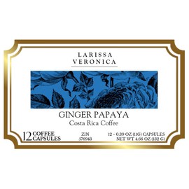 Ginger Papaya Costa Rica Coffee (Single Serve K-Cup Pods) (Gourmet, Naturally Flavored, Whole Coffee Beans) (12 pods, ZIN: 576943)
