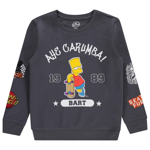 Bart Simpson Boys Crewneck Sweatshirt - Bart, Homer, Lisa and
