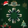 Christmas Press on Nails Short Square French Tip Fake Nails