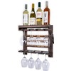 Rustic State Stemware & Wine Holder Wall Mounted Shelf -
