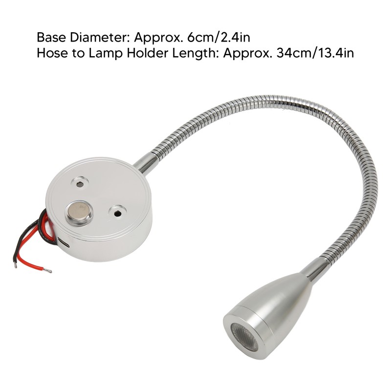 LED Wall Mounted Reading Light Touch Control 3 Color Temperature