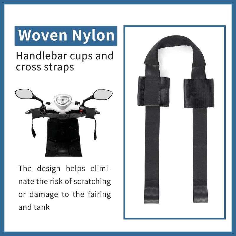 Motorcycle Rear Wheel Tie Down Strap and Bar Harness Handlebar,