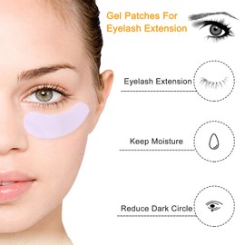 Under Eye Gel Pads, Jiasoval 50 Pairs Eye Patches Eyelash Extension Pads, Lint Free Under Eye Gel Patches for Pro Salon and Individual Eye Pads