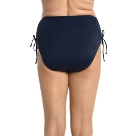 Maxine Of Hollywood Women's Standard Side Tie Mid Waist Swimsuit Bottom, Indigo, 8