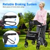 Walkers for Seniors with Seat, 8" Big Wheels Folding Adult