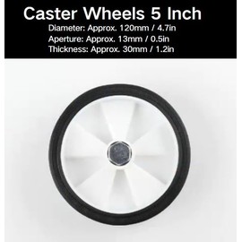 5 Inch Caster, 5 Inch Caster Wheel 120mm/4.7in ABS Industrial Casters for Air Compressors Mobile Operations, Air Compressor Accessories, Caster Wheels