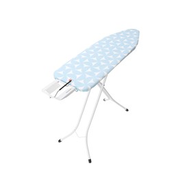Brabantia Size B Ironing Board (49x15 in) 7 Height Options, Adjustable Steam Iron Rest Holder (Fresh Breeze) Non-Slip Feet, Anti-Collapse Child Locks