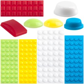 Isslly 195pcs Bump Dots for Visually Impaired, Mix Sizes Shapes Braille Tactile Stickers, Silicone Self-Adhesive Low Vision Blind Aids with Tactile Raised Dots for Elderly Blind- 5 Colors