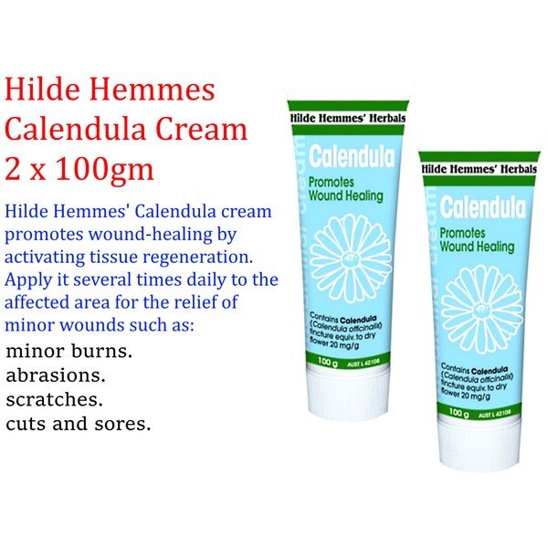 2 x 100g HILDE HEMMES HERBALS Calendula Cream 200g  ( Promotes Wound Healing )
