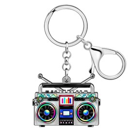 LONYOO Acrylic Vintage Cassette Band Keyring Retro 90s 80s Accessories for Women Girls Backpack Purse Charms, Multiple