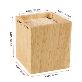 SINJEUN 4 Pack 4 Inch Solid Wood Bed Risers, Natural Square Wood Furniture Lifters, Wood Extenders Stilts for Table, Sofa, Armchairs, Cabinets