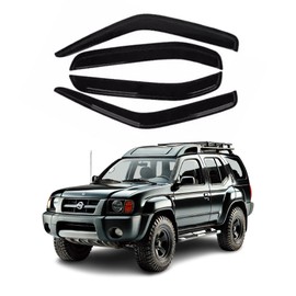 ZH Window Rain Guards Compatible with Nissan Xterra 2000 2001 2002 2003 2004-2mm Thick Tape-On Premium Wind Deflectors for Front and Rear Windows, Durable & Sleek Design, Set of 4